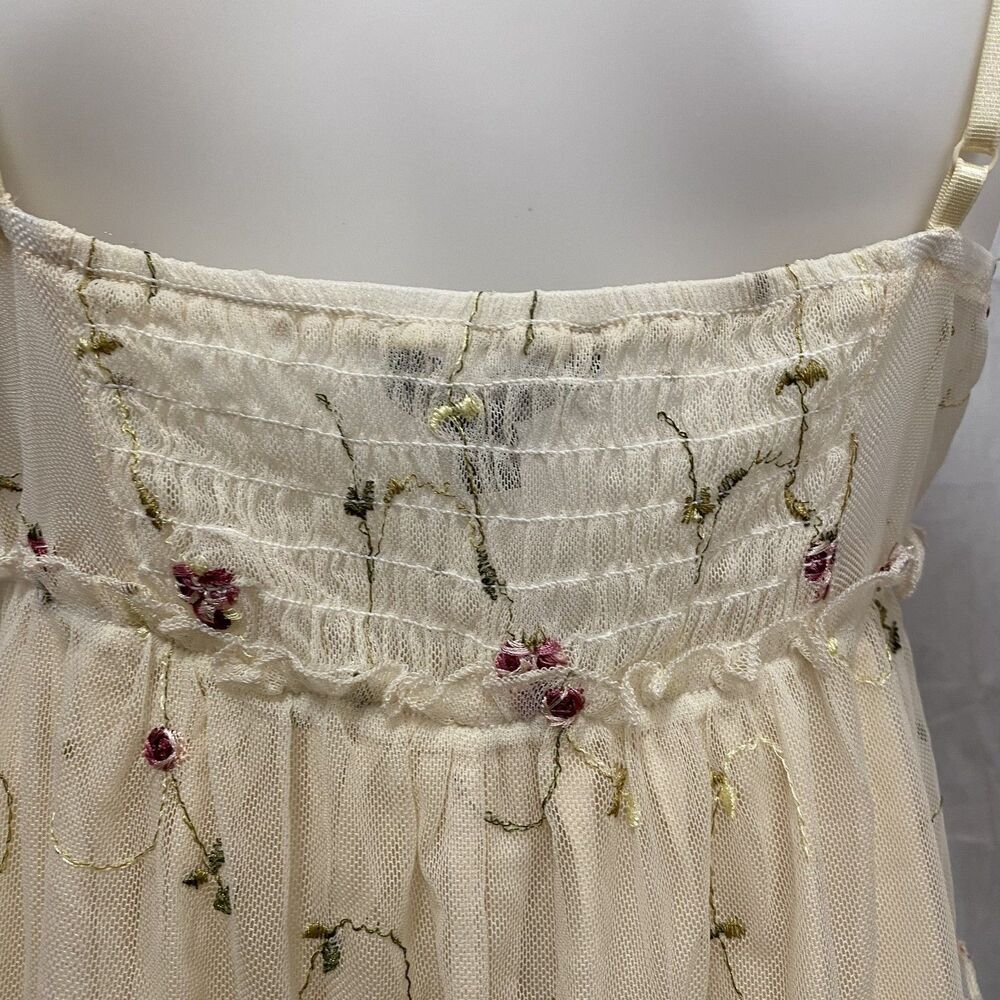 Trixxi Floral Womens Mini Dress Embroidered Spaghetti Strap Size M - Picture 7 of 14